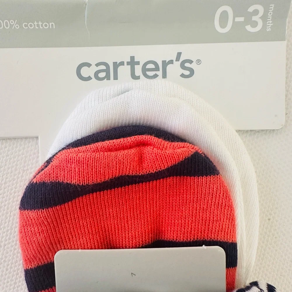 Carter’s 0-3 Months Baby Boy 3-pk mittens NWT Nautical Anchor